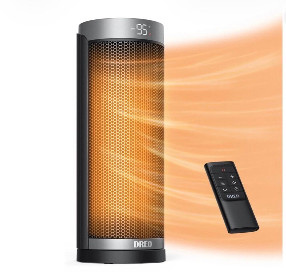Dreo Solaris Slim H3 PTC Fan Heater – Black/Gold NWT